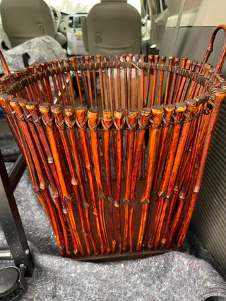 Vintage bamboo basket with two handles