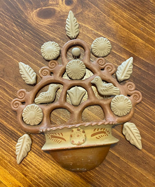 Tree of Life Wall Planter-Mexican Folk Art-Terra Cotta