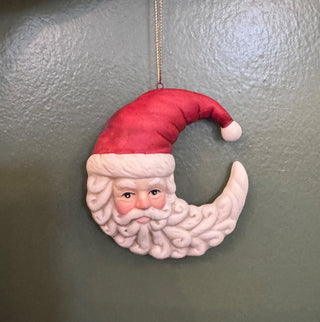 Santa moon ornament