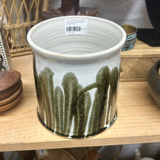 White and Black Signed Glazed Pottery