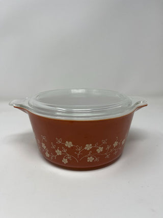Pyrex Trailing Flowers Covered Casserole