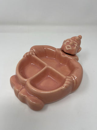 1940's Hankscraft Pink Clown Childs Divided Bowl