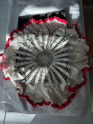 Hand Crocheted Round Doily/Placemat