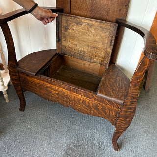 Vintage Solid  Wood Oak Hall Tree 33Wx77Hx16D