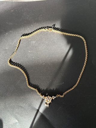 Rhinestone Gold Tone Necklace