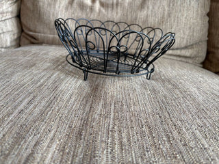 vintage black wire folding basket
