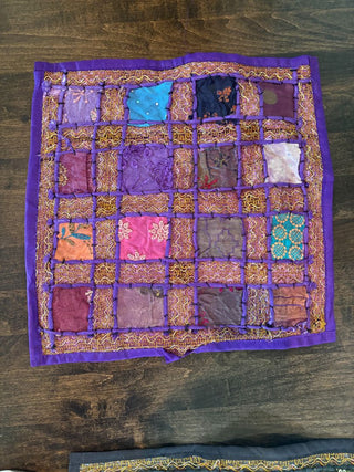 Purple Patchwork Pillowcover