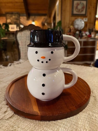 Stackable Snowman Mugs (two mugs)
