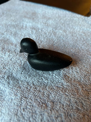Cast Iron Black Duck Decoy Paperweight