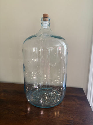 Large Glass Bottle from Mexico with fairylights