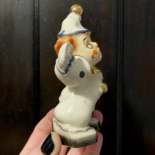 Vintage Ceramic Clown Figurine Hand Painted in Japan