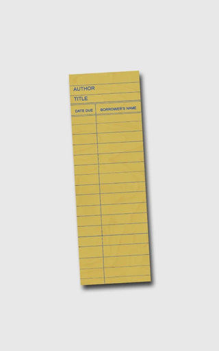 Yellow Library Card Bookmark