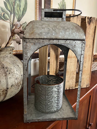 Large Tin Candle Holder