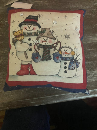 Small Snowman Pillow-Family