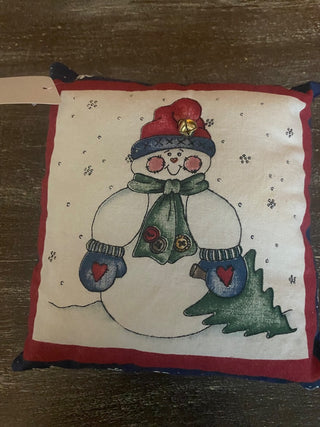 Small Snowman Pillow-Bell