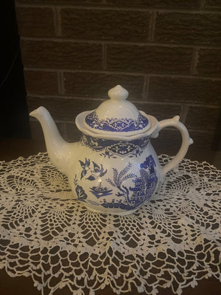 Blue Willow Handpainted Teapot by Price Kensington Potteries