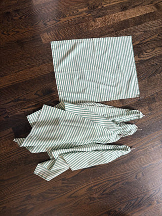 green striped placemats handmade (set of 6)