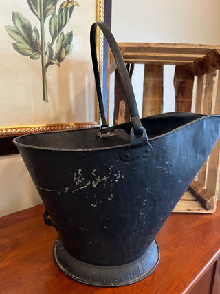 Antique Black Metal Coal Buckets