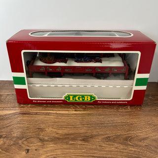 LGB #42100 1997 Four Gnomy Flatcar Train Car 14Wx6Dx7H