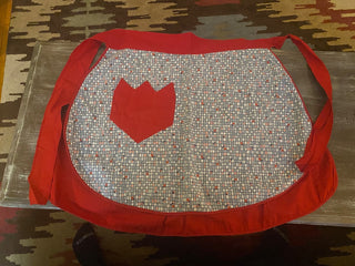 Vtg Reversible Red Half Apron-w\Pockets-ty
