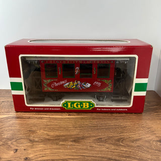 LGB #36078 1998 Christmas Coach Train Car 14Wx6Dx7H