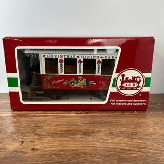 LGB #33130 2002 Christmas Train Dining Car 14Wx6Dx7H