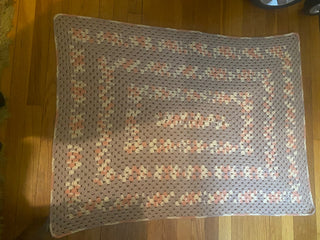 Crocheted Toddler Blanket-Taupe-ty