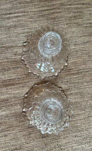 candlesticks glass pair
