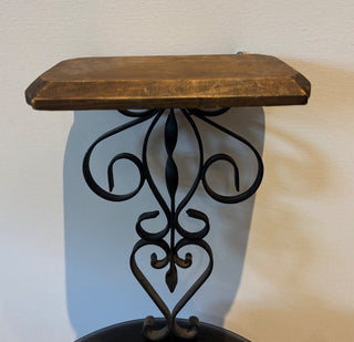 Vintage Wood & Rod Iron Kitchen/ Bath Shelf #151E DECOR