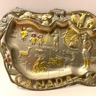 Vintage Canada Souvenir Metal Ashtray