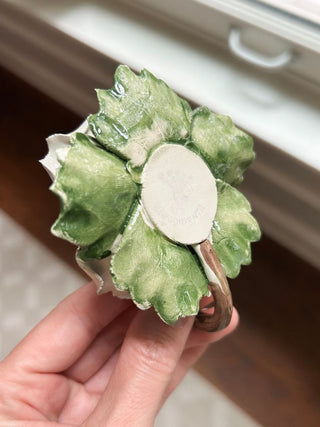 Capodimonte Porcelain Rose Candle Holder