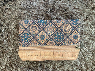 cork patterned pouch
