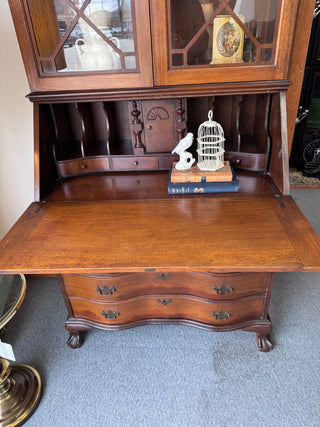 Maddox Mahogany Secretary Desk w/ Claw Feet 35Wx18Dx82H