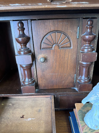 Maddox Mahogany Secretary Desk w/ Claw Feet 35Wx18Dx82H