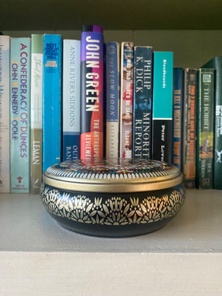 Vtg English Embossed Floral Tin-ty