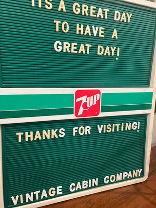 Vintage 7-Up Advertising Menu Board with Bag of Letters and Numbers