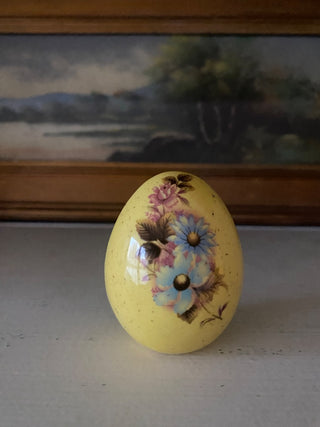 Ceramic Yellow Floral Glazed Egg-ty