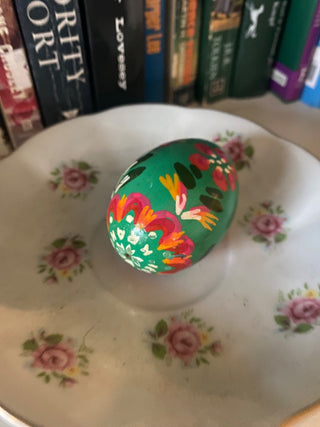 Hand Painted Wooden Egg-Tradition Polish Pysanki Krakow-1971