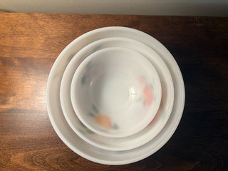 nesting bowls w fruit handpainted