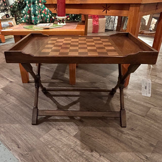 Checker Board Solid Wood Tray Table 29Wx19Dx20H