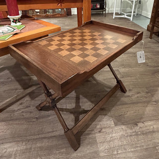 Checker Board Solid Wood Tray Table 29Wx19Dx20H