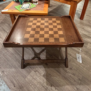Checker Board Solid Wood Tray Table 29Wx19Dx20H