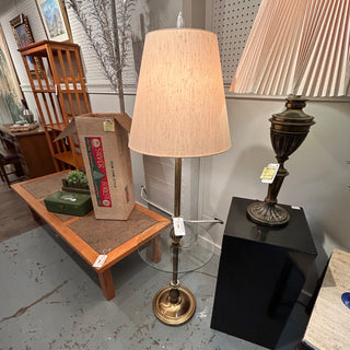 Brass and Glass Floor Lamp Table 16Wx16Dx59H