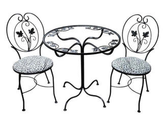 3 Piece Wrought Iron Bistro Set-FIRM