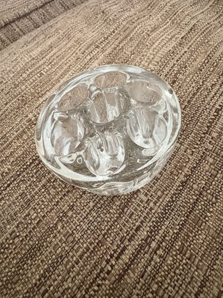 flower frog round glass