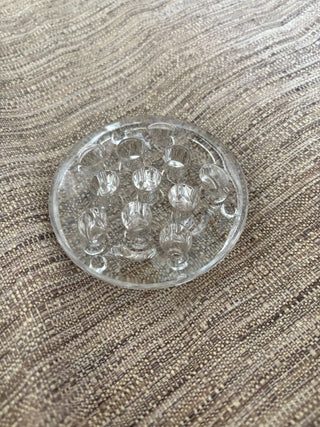 flower frog round glass