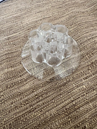 flower frog round glass
