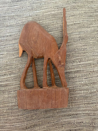 hand-carved wood antelope