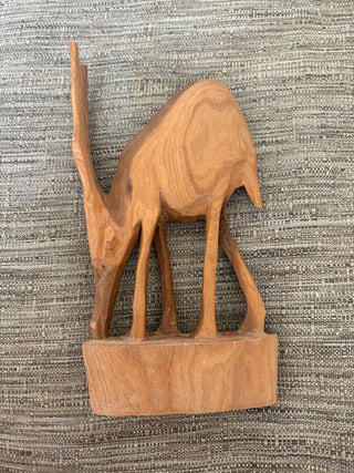 hand-carved wood antelope