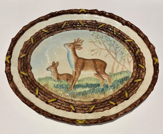 Vintage Lg Embossed Deer Platter #204
